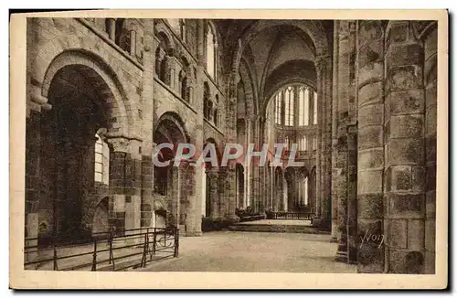 Ansichtskarte AK Mont St Michel Abbaye Interieur de l&#39eglise romane