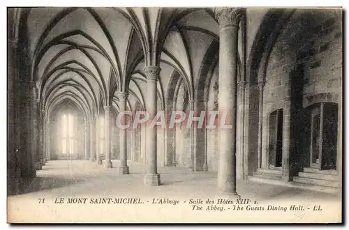 Cartes postales Mont St Michel L&#39Abbaye Salle des Hotes