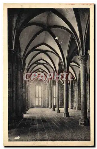 Cartes postales Mont St Michel Abbaye Salle des hotes