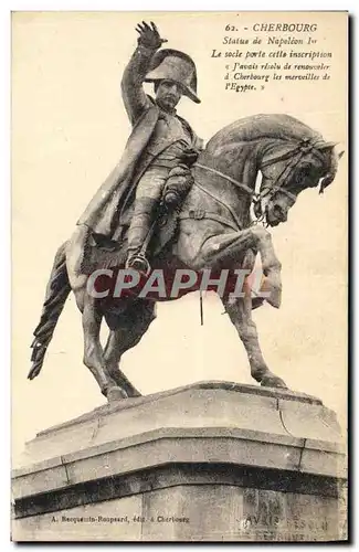 Cartes postales Cherbourg Statue de Napoleon 1er Cheval