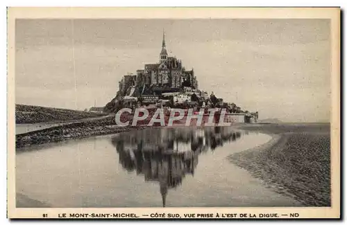 Cartes postales Mont St Michel Cote Sud Vue prise a l'est de la digue