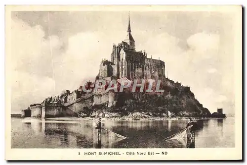 Cartes postales Mont St Michel Cote Nord Est Peche Pecheur