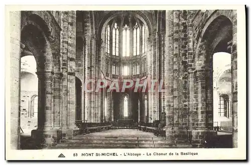 Ansichtskarte AK Mont St Michel L&#39Abbaye Le Choeur de la Basllique