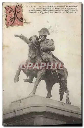 Ansichtskarte AK Cherbourg Statue de Napoleon 1er Cheval