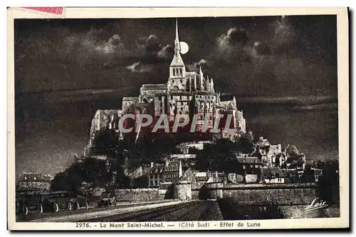 Cartes postales Le Mont Saint Michel Cote Sud Effet de lune