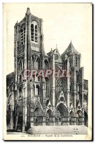 Ansichtskarte AK Bourges Facade de la Cathedrale