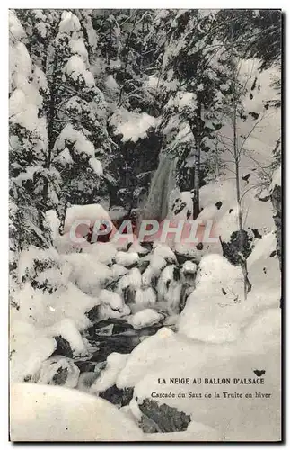 Cartes postales La Neige Au Ballon D&#39Alsace Cascade du saut de la truite en hiver