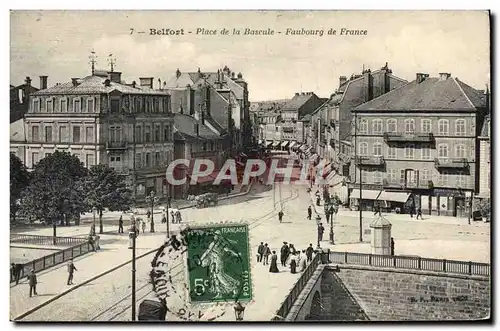 Cartes postales Belfort Place de la Bascule Faubourg de France