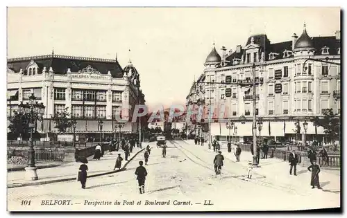 Cartes postales Belfort Perspective du pont et boulevard Carnot