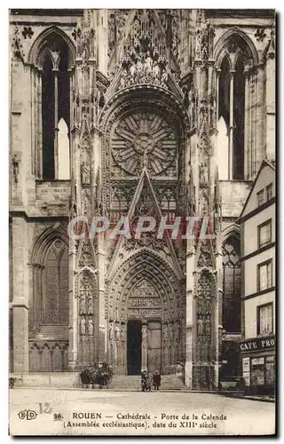 Cartes postales Rouen Cathedrale Porte de la Calende Assemblee ecclesiastique