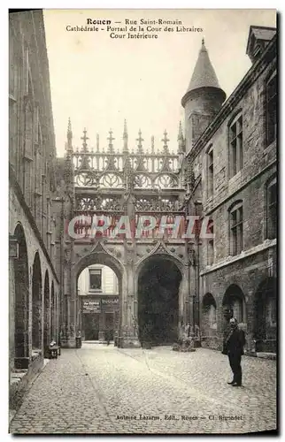 Cartes postales Rouen Portail de la cour des Libraires Cour interieure