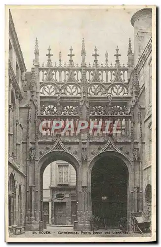 Cartes postales Rouen La Cathedrale Porte Cour des libraires