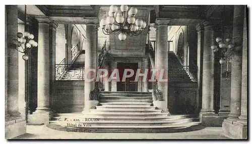 Cartes postales Rouen Hotel de Ville Grand escalier