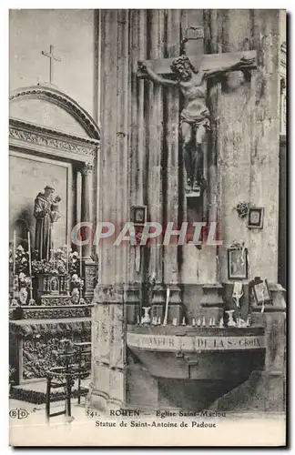 Cartes postales Rouen Eglise Saint Maclou statue de Saint Antoine de Padoue Christ