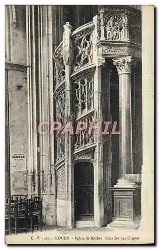 Cartes postales Rouen Eglise Saint Maclou Escalier des orgues