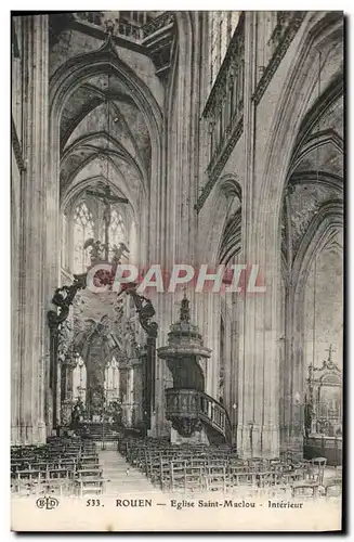 Cartes postales Rouen Eglise Saint Maclou Interieur