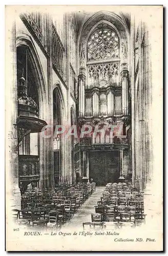 Cartes postales Rouen Eglise Saint Maclou Orgues