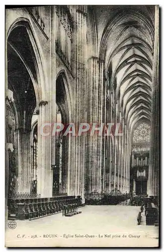 Cartes postales Rouen Eglise Saint Maclou La nef prise du choeur Orgue