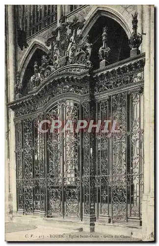 Cartes postales Rouen Eglise Saint Ouen Grille du Choeur