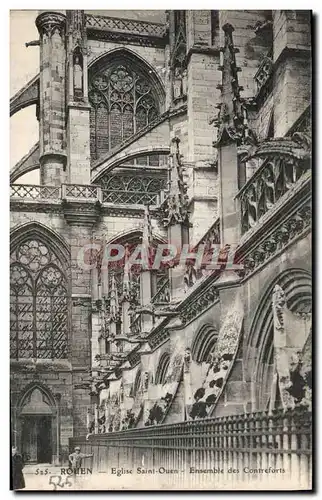 Cartes postales Rouen Eglise Saint Ouen Ensemble des Contreforts