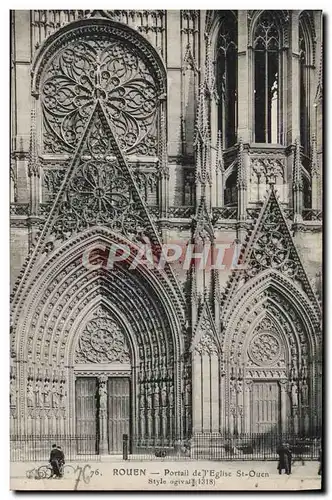 Ansichtskarte AK Rouen Portail de L&#39Eglise Saint Ouen