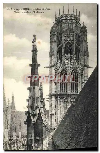 Cartes postales Rouen L&#39Eglise Saint Ouen Tour Centrale et Clochetons