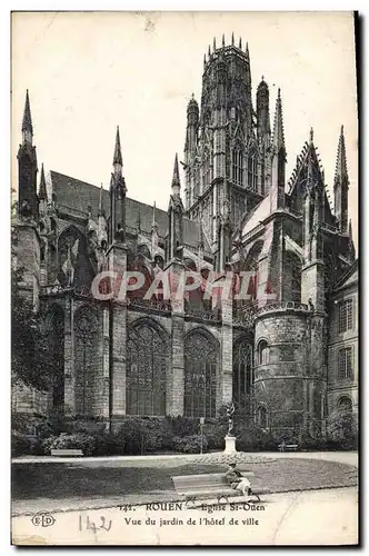 Ansichtskarte AK Rouen Eglise Saint Ouen Vue du Jardin de l&#39Hotel de Ville