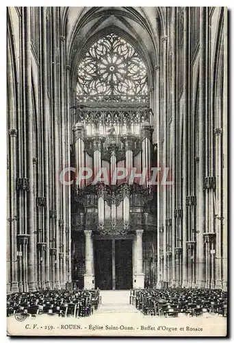 Cartes postales Rouen Eglise Saint Ouen Buffet d'orgues et rosace