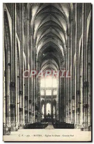 Cartes postales Rouen Eglise Saint Ouen Grande nef