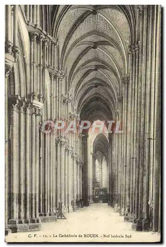 Ansichtskarte AK Rouen La Cathedrale Nef laterale sud