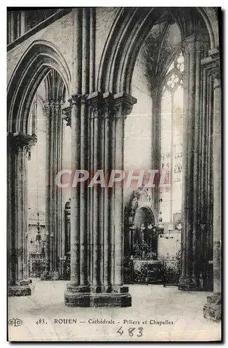 Cartes postales Rouen Cathedrale Piliers et Chapelles