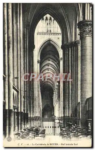 Ansichtskarte AK Rouen La Cathedrale Nef laterale Sud