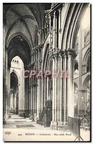 Cartes postales Rouen Cathedrale Bas Cotes Nord