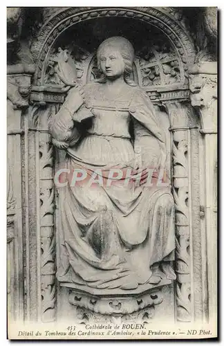 Cartes postales La Cathedrale De Rouen Detail du Tombeau des Cardinaux d&#39Amboise La Prudence