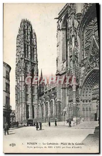 Cartes postales Rouen La Cathedrale Place de la Calende