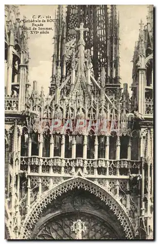 Cartes postales Cathedrale de Rouen Facade detail du sommet