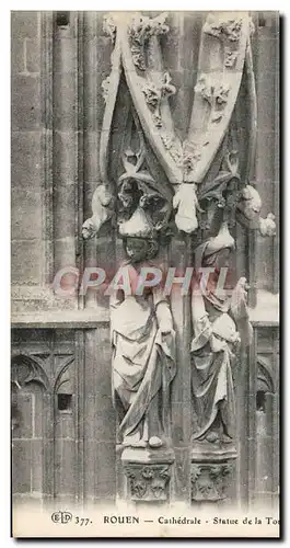 Ansichtskarte AK Rouen Cathedrale Statue de la tour de beurre