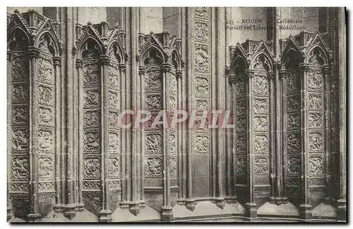 Cartes postales Rouen La Cathedrale Portail des Libraires Medaillons