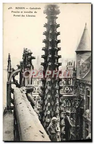 Cartes postales Rouen La Cathedrale Pinacles et Tourelles du portail des libraires