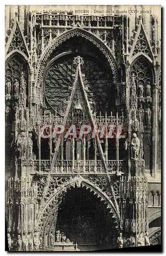 Cartes postales La Cathedrale de Rouen Detail de la facade