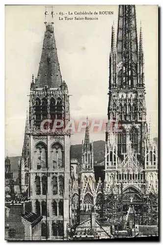 Ansichtskarte AK La Cathedrale de Rouen La Tour Saint Romain