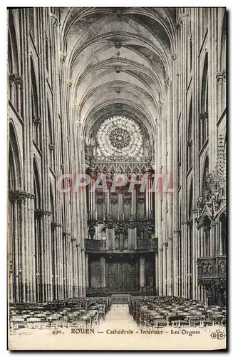 Ansichtskarte AK Rouen Cathedrale Interieur Les orgues