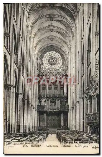 Cartes postales Rouen Cathedrale Interieur Les orgues