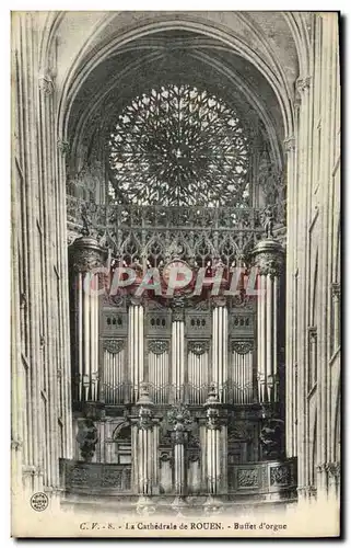 Cartes postales La Cathedrale de Rouen Buffet d'orgue orgue