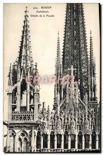 Ansichtskarte AK Rouen Cathedrale Details de la Facade