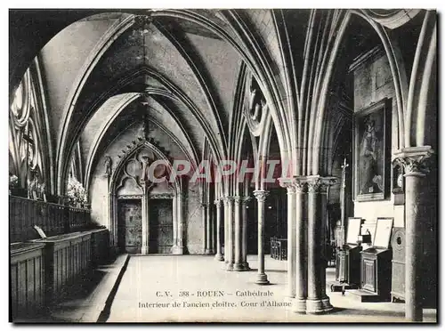 Cartes postales Rouen Cathedrale Interieur de l&#39ancien cloitre Cour d&#39albane