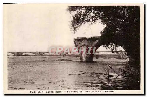 Cartes postales Pont Saint Espri Panorama des Trois ponts sur l&#39Ardeche
