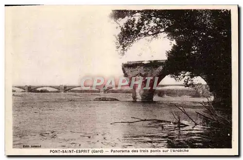 Cartes postales Pont Saint Espri Panorama des Trois ponts sur l'Ardeche