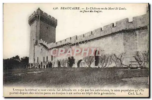 Cartes postales Beaucaire Le Chateau vu du Mont Saint Louis en face du donjon