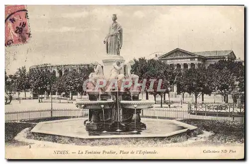 Ansichtskarte AK Nimes La Fontaine Pradier Place de l&#39Esplanade